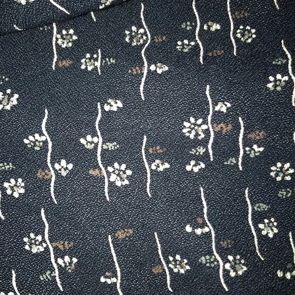 FOUNDED 1989 Vintage Blue- black pull on with ditzy flower print pants size L - Picture 3 of 9